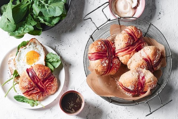 Prosciutto and Parmesan hot cross buns