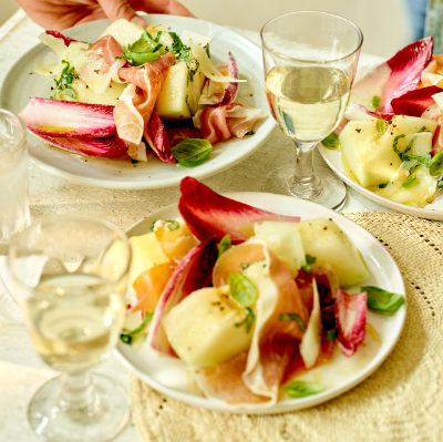 Prosciutto crudo, melon & pecorino plates