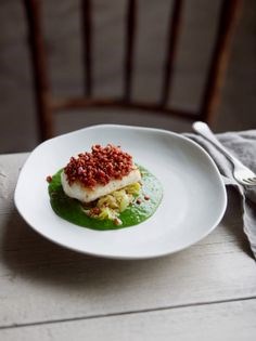 Prosciutto-crusted Murray cod with cabbage two ways (Pesce in crosta di prosciutto e cavolo)