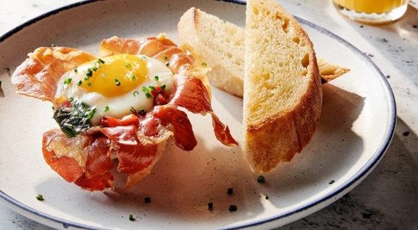 Prosciutto egg cups [Ted Pappas]