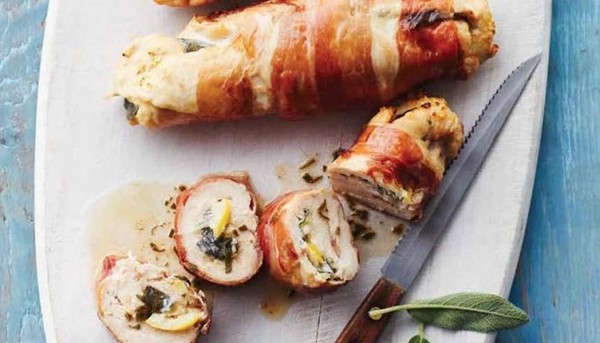 Prosciutto lemon wrapped chicken