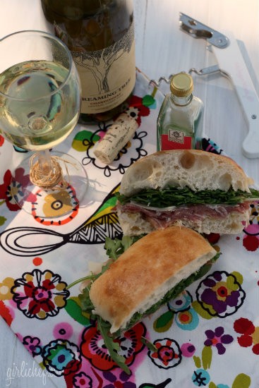 Prosciutto, Parmesan, & arugula sandwich 