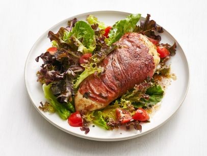 Prosciutto-wrapped chicken