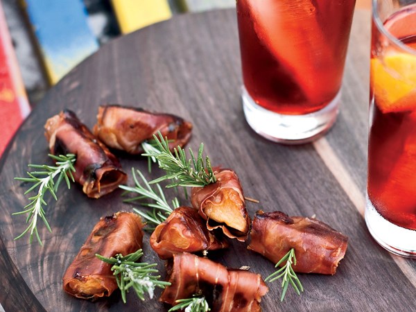 Prosciutto-wrapped persimmons