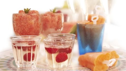 Prosecco and raspberry jelly