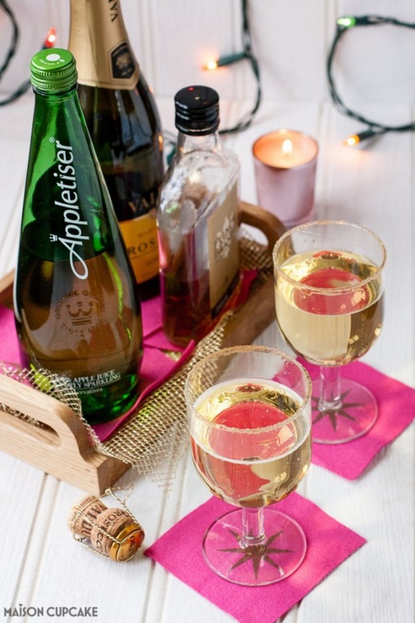 Prosecco cocktail with Appletiser and brandy