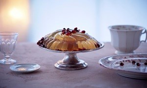 Prosecco gelee with pomegranates