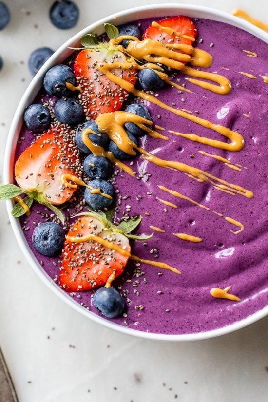 Protein PB & J smoothie bowl