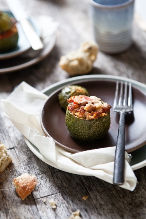 Provencal filled round zucchini (Petits farcis a la Provencale) 