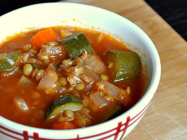 Provencal lentil zucchini soup