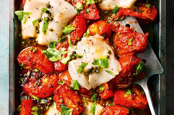 Provencal-style tomato & cod traybake