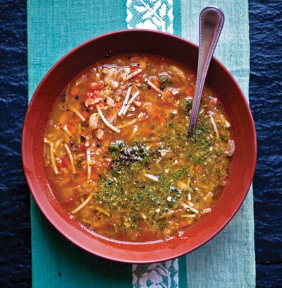 Provençal vegetable soup with pistou (Soupe au pistou)