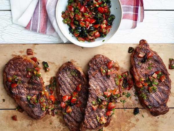 Provençale strip steaks