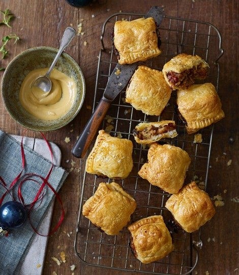 Prune and apple sausage rolls