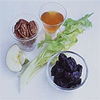 Prune, pecan and celery stuffing with Calvados