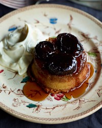 Prune upside-down cakes