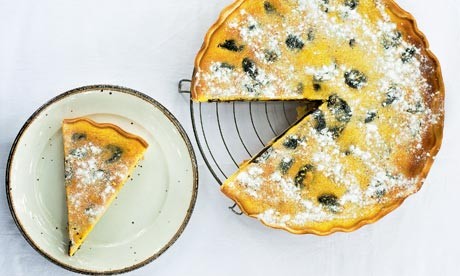 Prunes tarte flambee with Armagnac