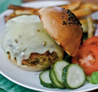 Pub grub veggie burgers