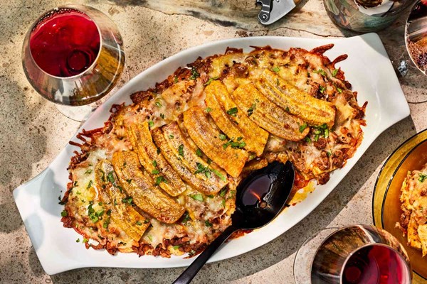 Puerto Rican-style plantain casserole (Lamb pastelón)