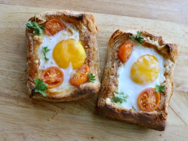 Puff pastry breakfast egg tarts
