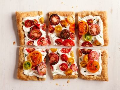Puff pastry heirloom tomato tart
