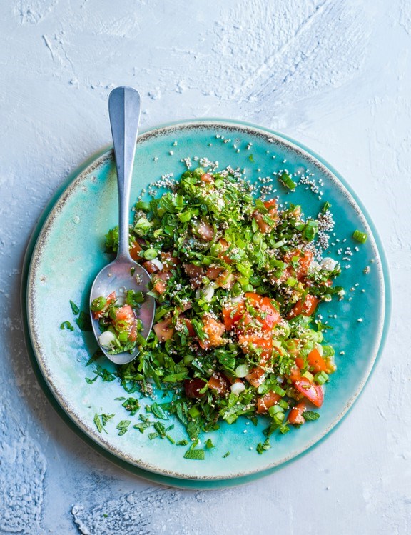 Puffed amaranth tabbouleh