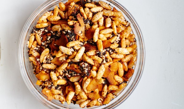 Puffed rice and coconut crunchies