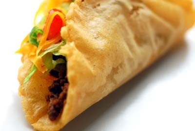 Puffy tacos with ground beef