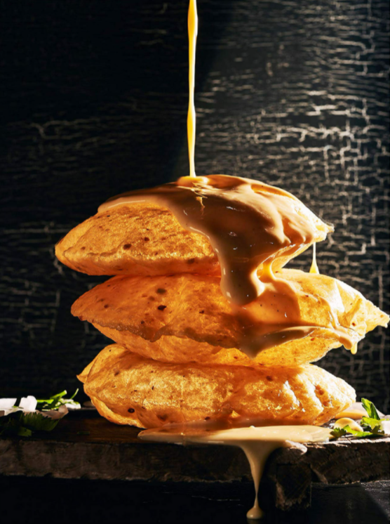 Puffy tostada con queso