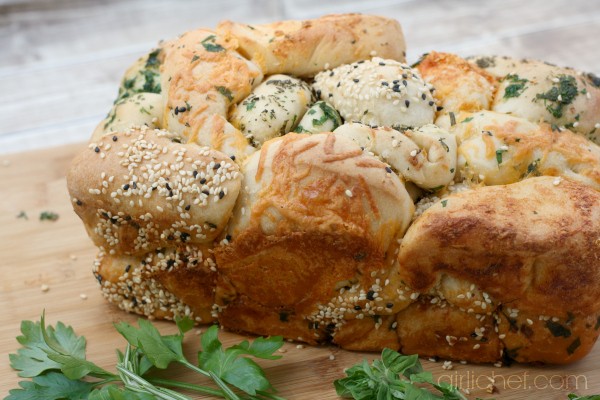 Pull-apart bread w/ cheese, herbs, & seeds