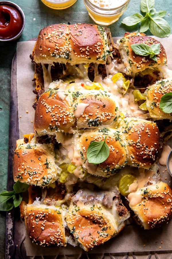 Pull apart cheeseburger sliders