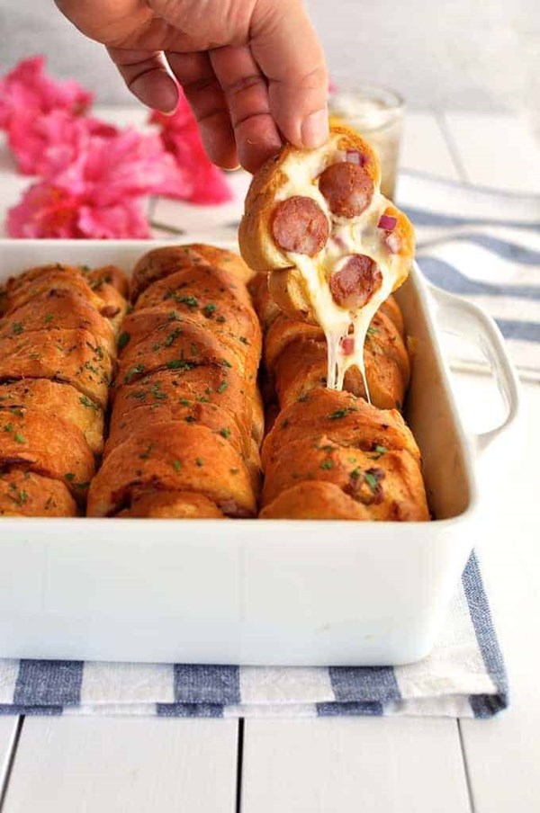Pull apart pizza bread
