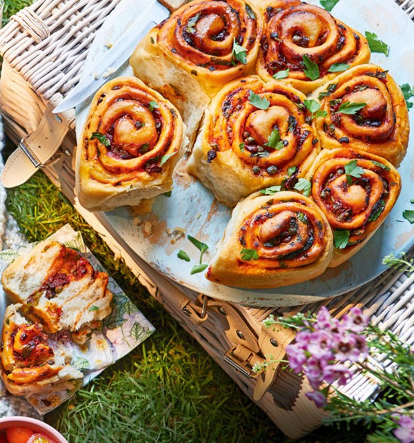 Pull-apart puttanesca swirls