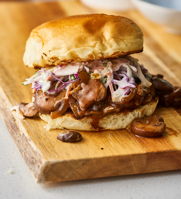 Pulled mushroom BBQ sandwiches