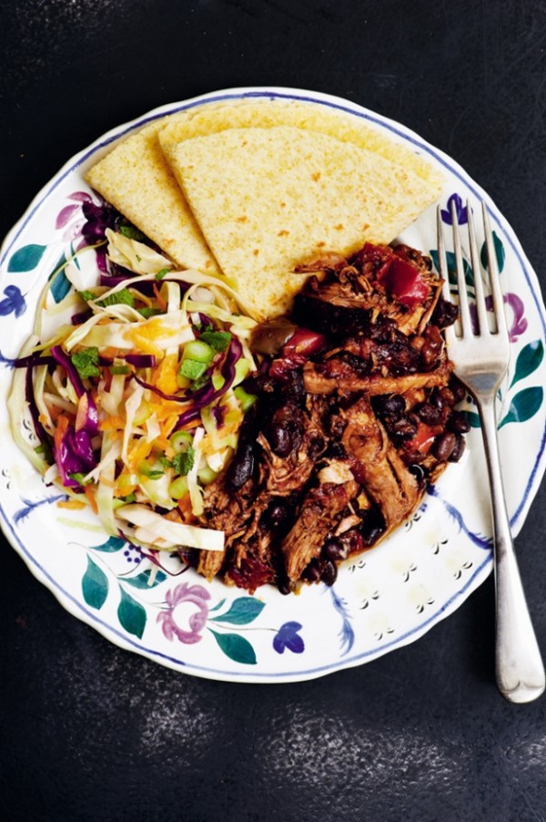 Pulled pork and black bean chilli