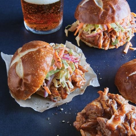Pulled pork sliders with spicy slaw