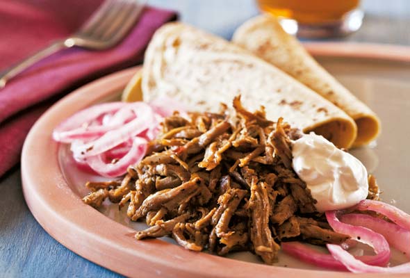 Pulled pork tacos with habanero salsa