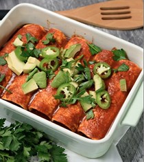 Pumpkin & black bean enchiladas 