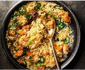 Pumpkin & coriander rice