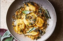 Pumpkin & pine nut fiorelli with sage and walnut butter