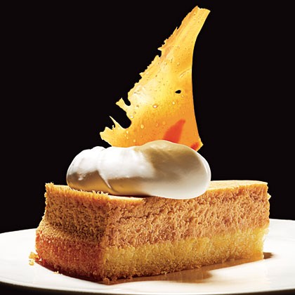 Pumpkin-almond cheesecake