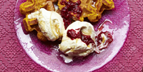 Pumpkin and almond waffles