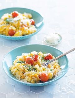 Pumpkin and cherry tomato risotto