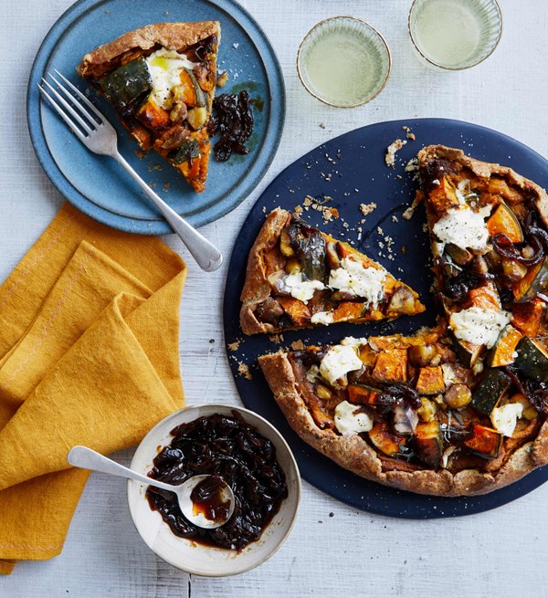 Pumpkin and chestnut galette with mascarpone