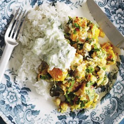 Pumpkin and chickpea curry