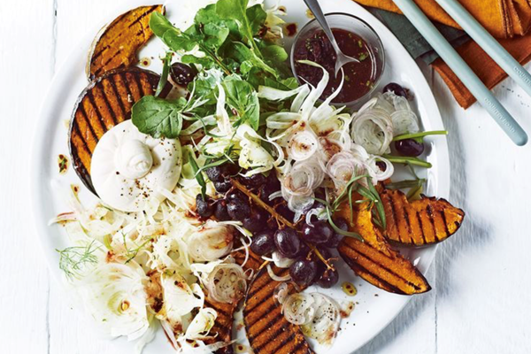 Pumpkin and fennel with grape and tarragon dressing