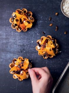 Pumpkin and fresh cheese tarts