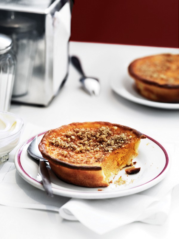 Pumpkin and maple pies with walnut sugar