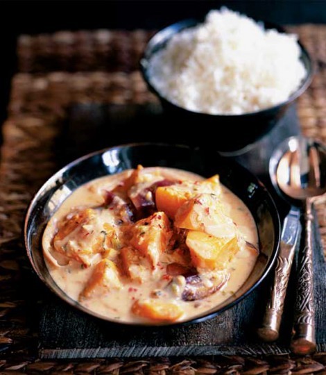 Pumpkin and peanut curry