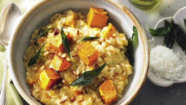 Pumpkin and pine nut risotto